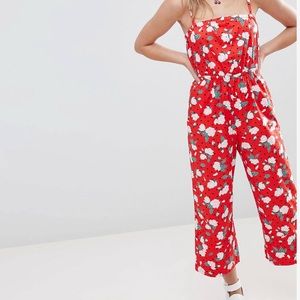 ASOS MONKI FLORAL POLKA DOT JUMPSUIT